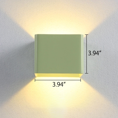 Macaroon Style Orange/Yellow/Green Square Led Wall Sconce for Hallway Corridor