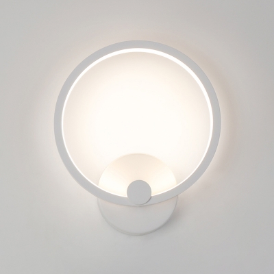 Contemporary Simple Wall Fixture LED  Circle Led Sconce Lights in White for Reading Room Bedside