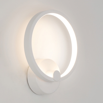 Contemporary Simple Wall Fixture LED  Circle Led Sconce Lights in White for Reading Room Bedside