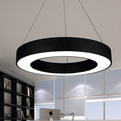 Decorative Modern Led Lights Acrylic Lampshade White Light Circle Hanging Light with Adjustable Cord