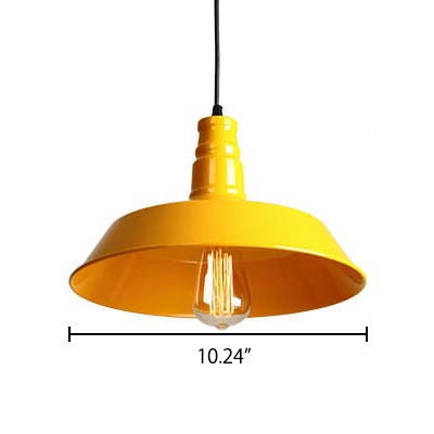 Fresh Yellow Finished 1 Light Indoor Warehouse Barn Pendant Lamp