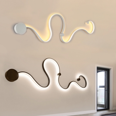 Details about   Modern Home Decoration Curved Wall Lamp Acrylic Snake Wall Light Indoor Fixtures 