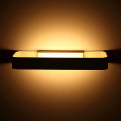 Contemporary Hardwire Hollow Rectangular Led Wall Light 9W Brushed Aluminum Decorative Sconces