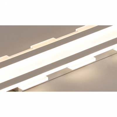 32-80W, Warm White Light Led Linear Strip Surface Mount Lighting Modern Acrylic Linear Flush Light in White Finish for Dining Room Study Room Workbench Conference Room