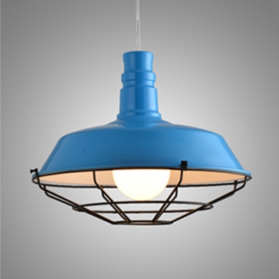 Industrial Ceiling Pendant Light with 14.17''W Metal Cage