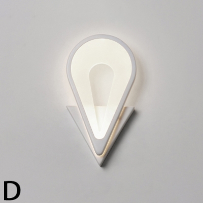 Nordic-Style Warm White Light Acrylic Prism/Loving Heart/Oval/Drop Shaped LED Wall Sconce in