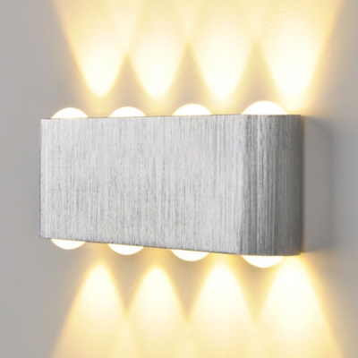 Silver Aluminum Rectangular Wall Sconce 6W/8W Low Voltage Lighting 7.06