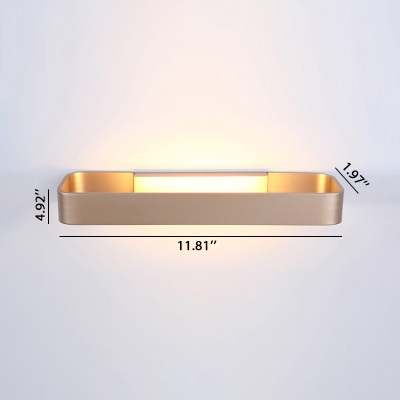 Contemporary Hardwire Hollow Rectangular Led Wall Light 9W Brushed Aluminum Decorative Sconces