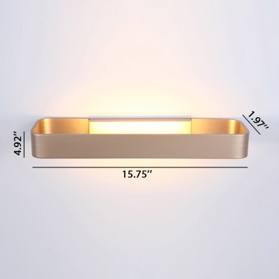 Contemporary Hardwire Hollow Rectangular Led Wall Light 9W Brushed Aluminum Decorative Sconces