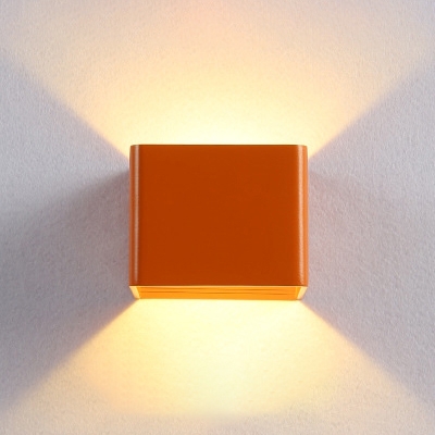 Macaroon Style Orange/Yellow/Green Square Led Wall Sconce for Hallway Corridor