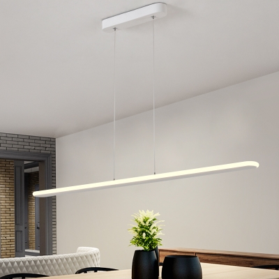 Modern Linear Acrylic Led Pendant Lighting 10W-48W Working Light in White Finish with for Office