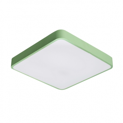 Modern Macaroon Style Yellow/Green Square Led Ceiling Lights 27/36/58W Surface Mount Lighting with Warm White Light in Acrylic Lampshade