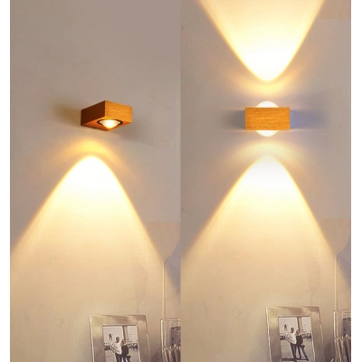 New Post Modern Mini Gold Led Sconces Up/Down Lighting Single/Two Light Brushed Aluminum Wall Sconce for Bedside Stairs Corridor