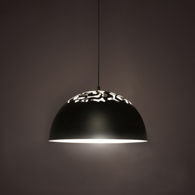 Creative Home Decoration Black Hollowed-out Dome Shade Single Bulb Ceiling Pendant Lamp for Restaurant Dining Room