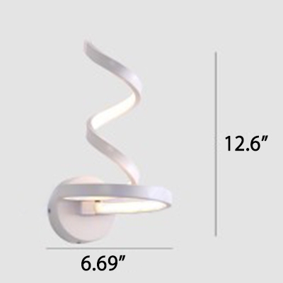 Decorative Modern Curved Led Wall Light 21W/24W White Aluminum Curl Led Outward Light Wall Sconce Indoor Home Wall Lighting