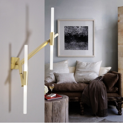 Modern Minimalist Opal Glass Tube Led Wall Light Linear Fixture Wall Light for Living Room Bedroom