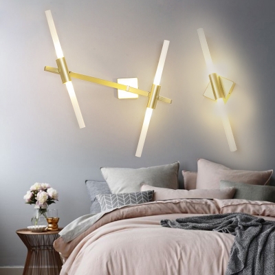 Modern Minimalist Opal Glass Tube Led Wall Light Linear Fixture Wall Light for Living Room Bedroom