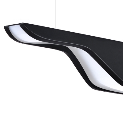 Modern Designer Lighting LED Metal Pendant Lamps Black/White Led Linear Fixture in Sabre Shaped L45.28