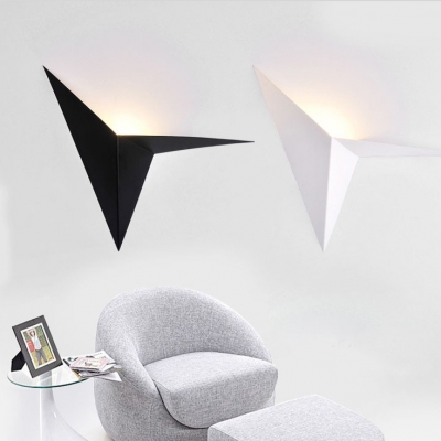 Integrated LED Inside Out Wall Light Black/White  Pyramid Wall Lighting for Bedroom Living Room