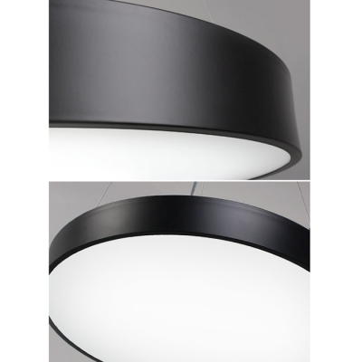 Modern Led Lighting Metal Acrylic LED Round Chandelier in Black/White 30W/36W/50W 3 Sizes