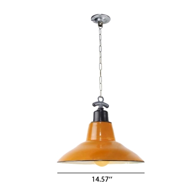 Orange Finished 14'' Wide Single Light LED Pendant for Restaurant Home Lighting