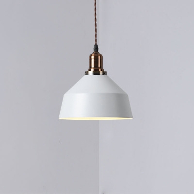 

Simple Style White Finish Single Head Pendant Lamp with Copper Lamp Socket for Restaurant Book Store, HL486118