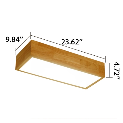 Contemporary Led Rectangular Ceiling Mount Lighting 24/25W,  Wood Surface Mount Led Square Lights for Clothes Stores Bathroom Office Foyer Balcony 3 Designs Available