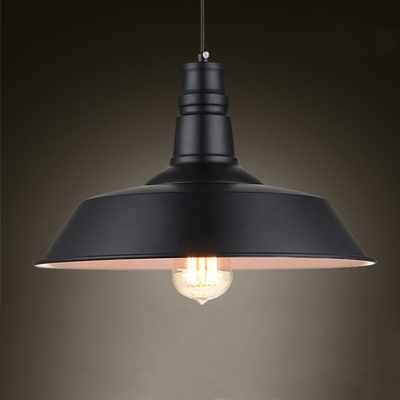 

10.24" Wide Matte Black Buffet Hanging Pendant Light with Inner White Round Shade, HL485852