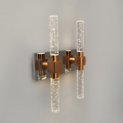 Bathroom Vanity Wall Light Decorative Bubbled Double Linear Wall Lighting in Gold
