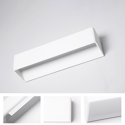 Contemporary Sconce Hardwire  Rectangular Led Wall Light Black/White Low Wattage Aluminum Decorative