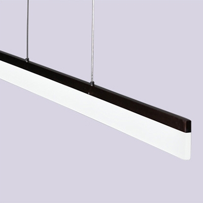 Modern Minimalist Linear Led Pendant Acrylic Lampshade in Black Finish Glare-free illumination