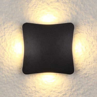 Modern Outdoor Sconce Lighting Black Finish Aluminum Alloy Square Led Wall Light