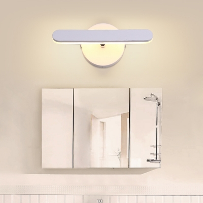 Nordic Style Bathroom Vanity Light Head Rotative 6W Led Wall Light in Matte White Iron Led Linear Sconce for Makeup Mirror Dresser Wac Lighting