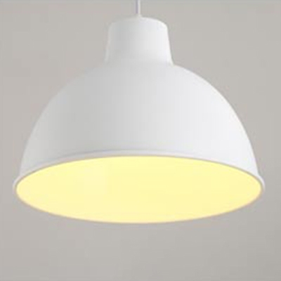 White Finish Downrod Drop Light in Simple Style for Coffee House Restaurant 2 Sizes for Option