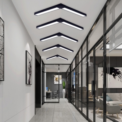 Modern Architectural Linear Fixture Black Finish Led Linear Flush