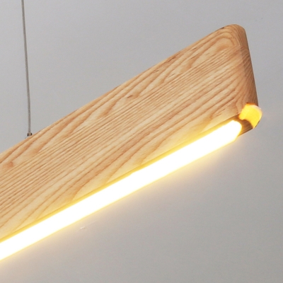 Modern Art Decor Design Wood Ultra-thin Led Linear Strip  Suspended Led Lights for Dining Room
