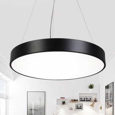 Modern Led Lighting Metal Acrylic, Black Round Contemporary Chandelier
