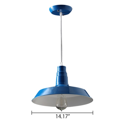 Blue 1 Light Industrial Pendant Lighting