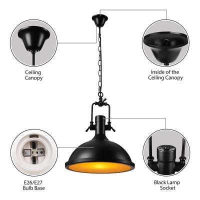 Industrial Style 1 Light Pendant 12 15 Wide Indoor Led Pendant Commercial Lighting Fixture Beautifulhalo Com