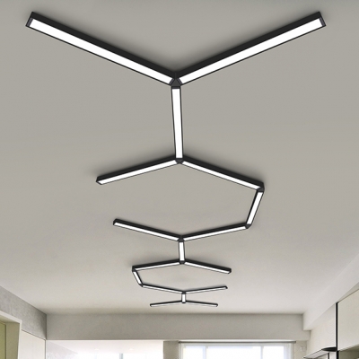 Modern Architectural Linear Fixture Black Finish Led Linear Flush Mount Light 16-20W