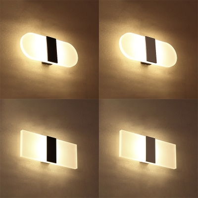 Modern Lighting LED Wall Sconce Acrylic Lampshade Frame Surface Mounting LED Wall Lamp