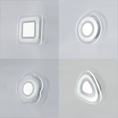 Multi Designs Accent Lighting 8.67“ Wide Ultra Slim Led Wall Sconce 13W Acrylic Wall Light for Bathroom Cloakroom Balcony Pathway 4 Designs for Option
