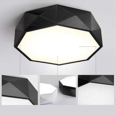 Modern Decorative Led Flush Mount Geometric Down Lighting Led Ceiling Fixture Metal 24/36W