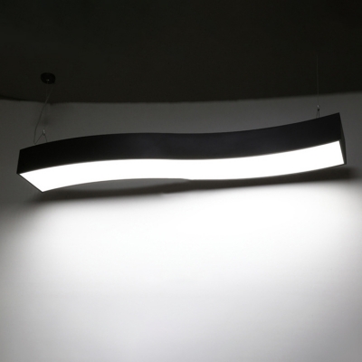 Modern Designer Style Led Chandelier Light Wave Pendant Bar Light Acrylic 12/24/32W Energy-Saving Curved Shaped Hanging Led Lamp