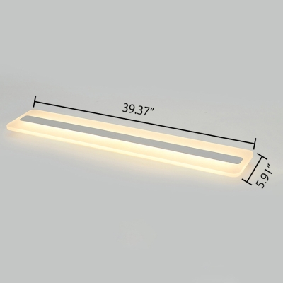 6 Sizes Available White Acrylic Linear Ceiling Lamp 19-62W Fully Illuminious LED Frosted Linear Fixture for Dining Room Kitchen Office (Warm White)