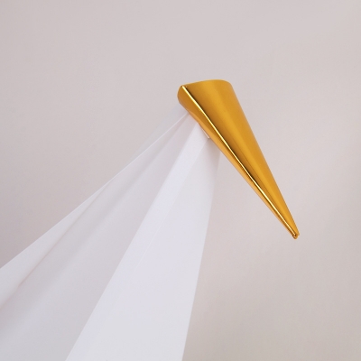 Adjustable Decorative Metal Lights Gold Paper Crane Hoops LED Chandelier for Bedroom Living Room