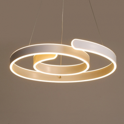 High Style Height Adjustable Single Ring Eclipse LED Chandelier 96 Watts 20.47