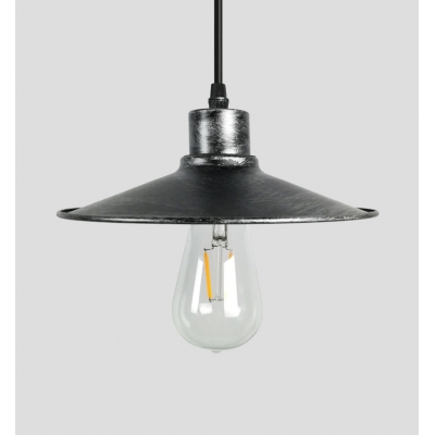 Industrial Pendant Light with 8.66''W Saucer Shape Shade