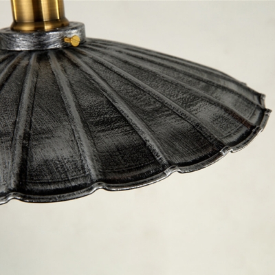 Industrial Style Black Gray 1-Light Hanging Pendant Lamp with Scalloped Shade (4 Sizes for Choice)