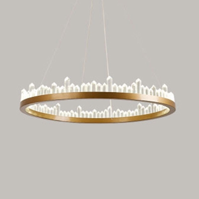 Ultra Modern LED Chandelier in Black/Gold Height Adjustable 4 Sizes for